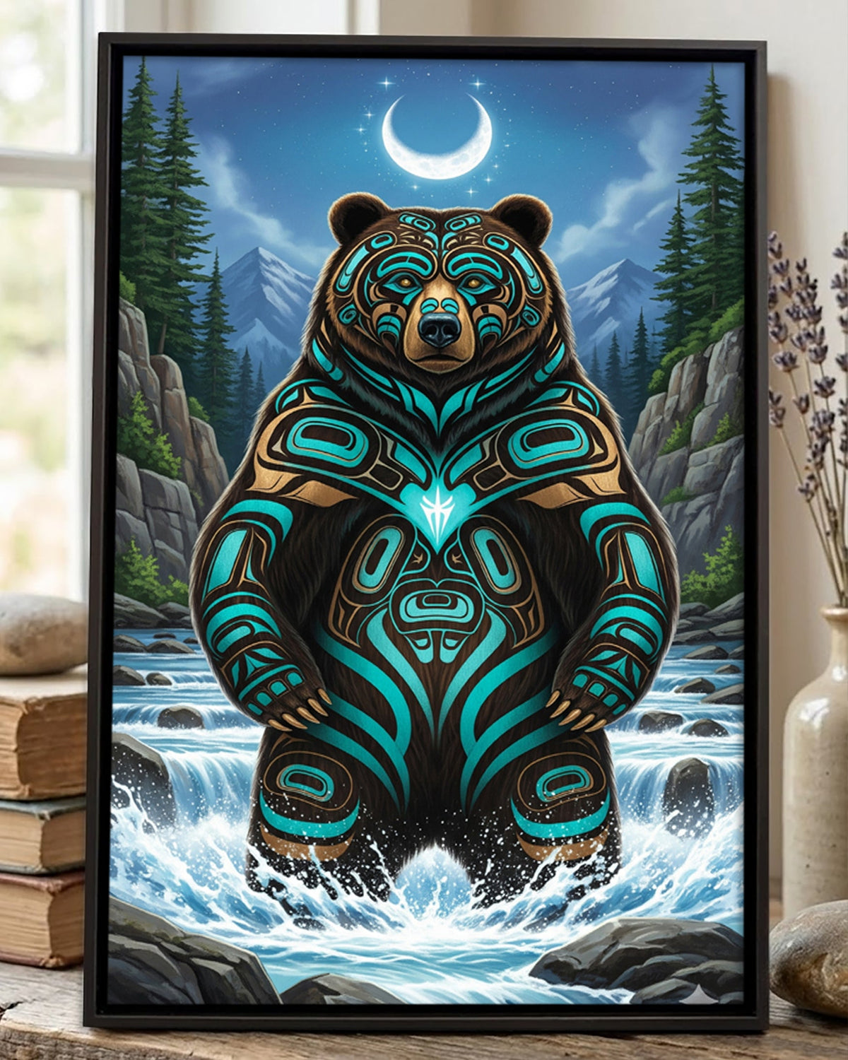Native Bear Art Poster - Canvas