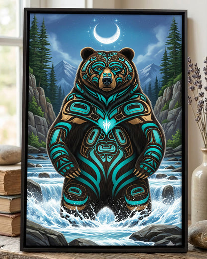 Native Bear Art Poster - Canvas