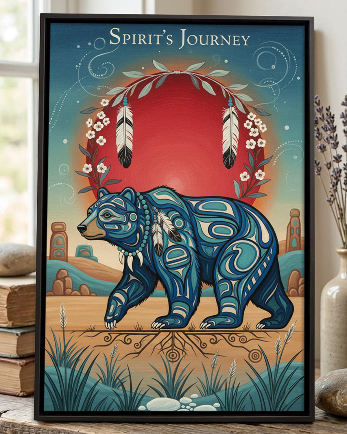 Native Bear Art Poster - Canvas