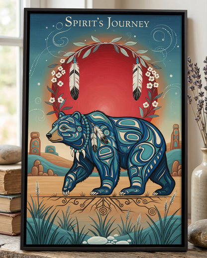 Native Bear Art Poster - Canvas