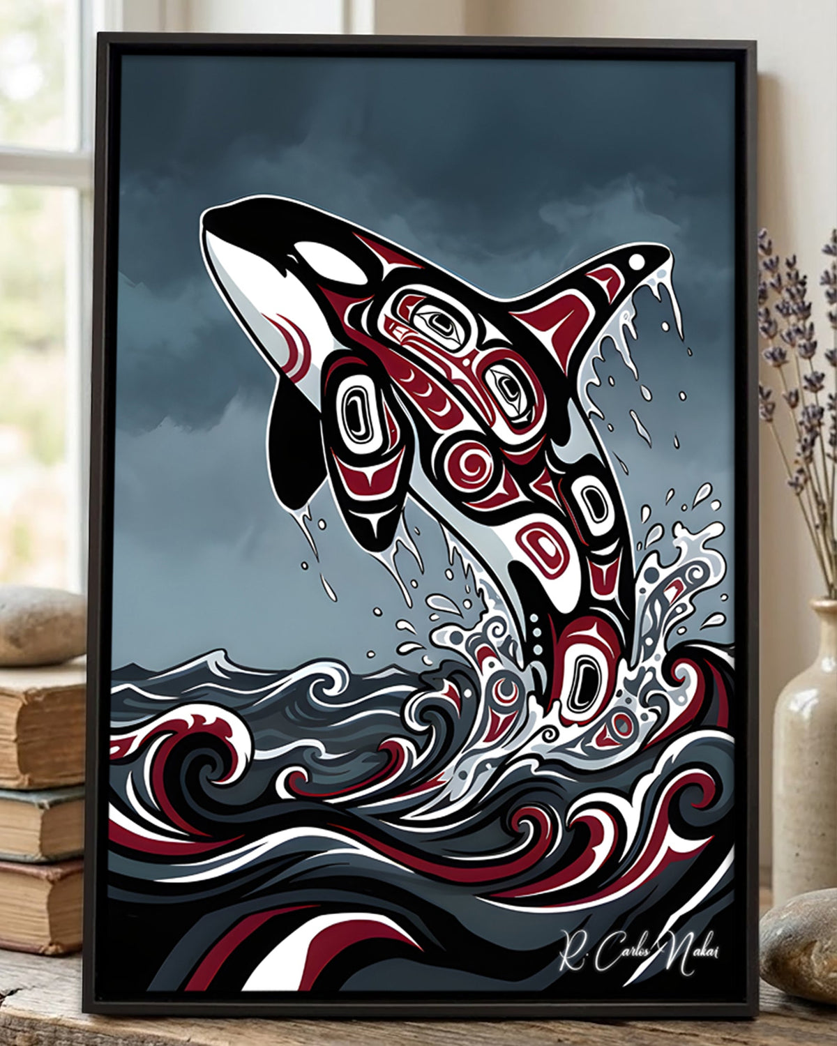 Native Orca Art Poster - Canvas