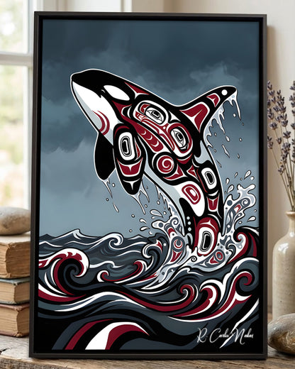 Native Orca Art Poster - Canvas