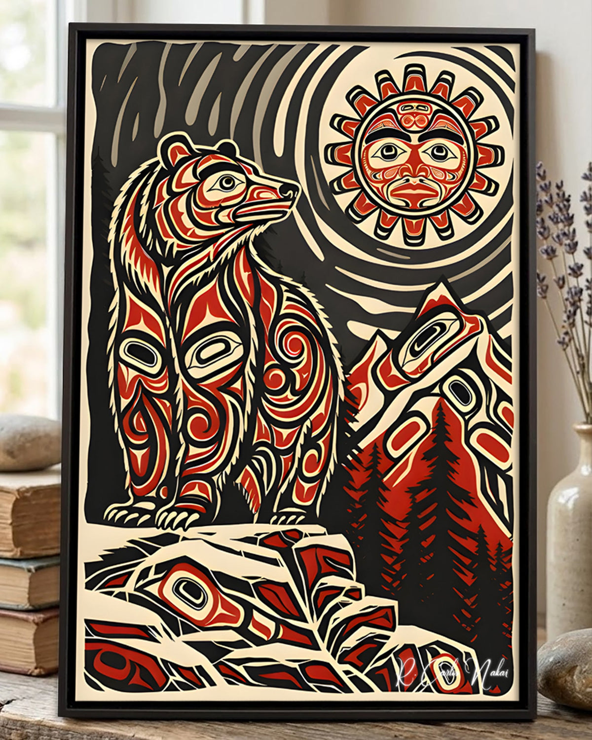 Native Bear Art Poster - Canvas