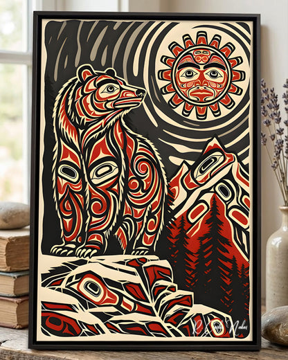 Native Bear Art Poster - Canvas