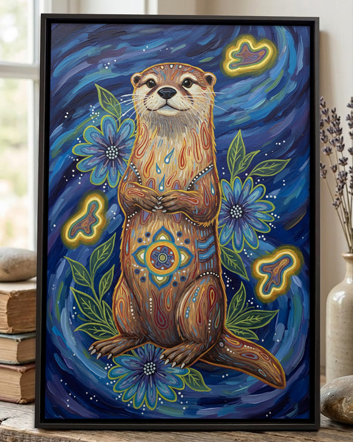 Native Otter Art Poster - Canvas