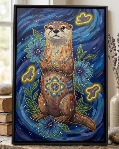 Native Otter Art Poster - Canvas