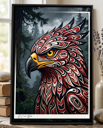 Native Eagle Art Poster - Canvas