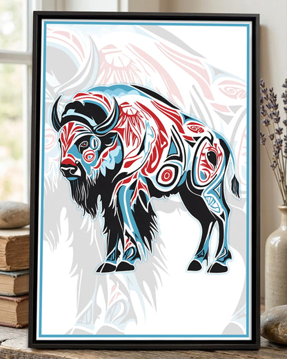 Native Bison Art Poster - Canvas