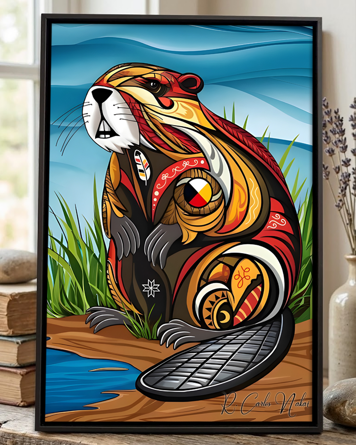 Native Beavear Art Poster - Canvas