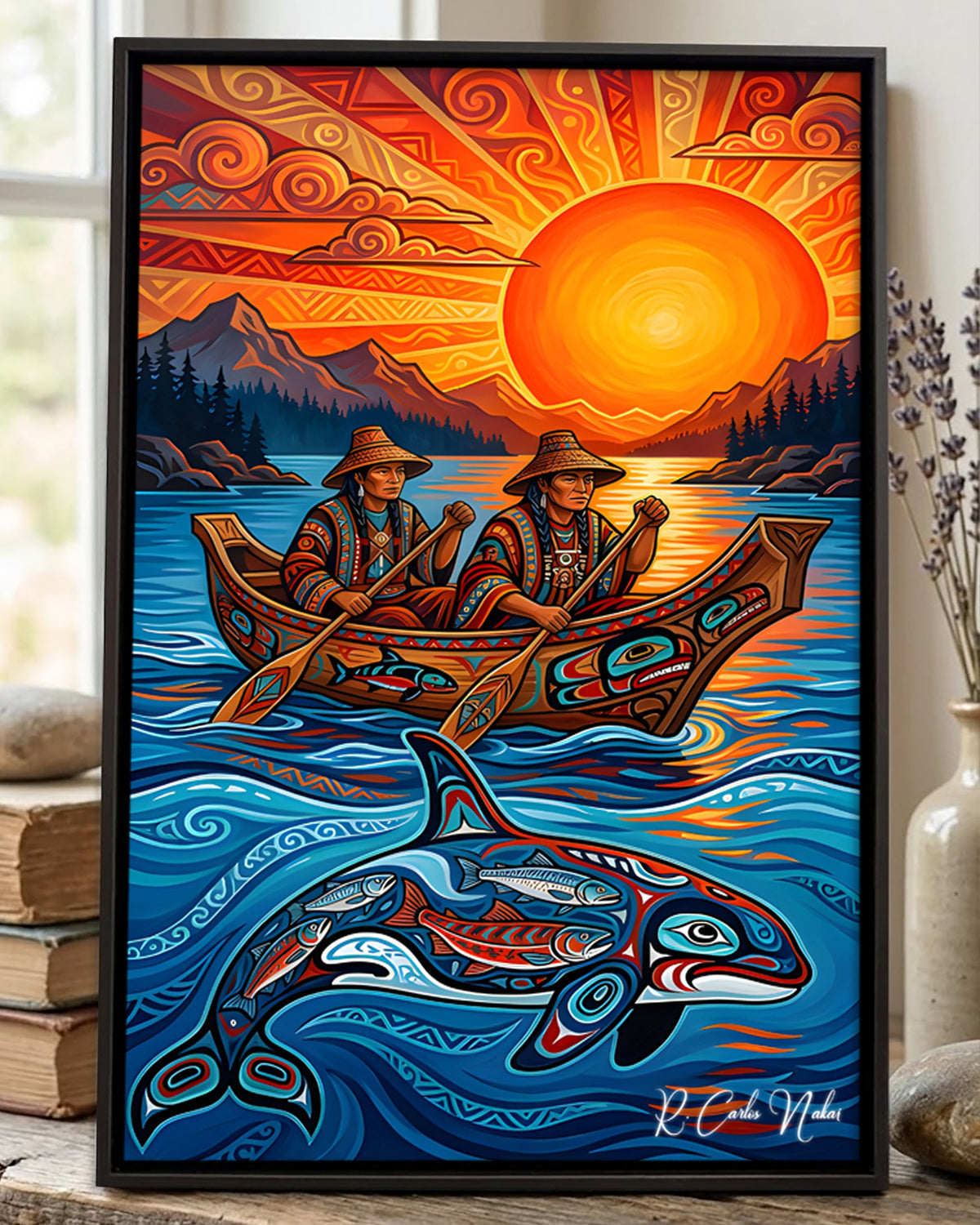 Native Orca Art Poster - Canvas