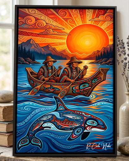 Native Orca Art Poster - Canvas