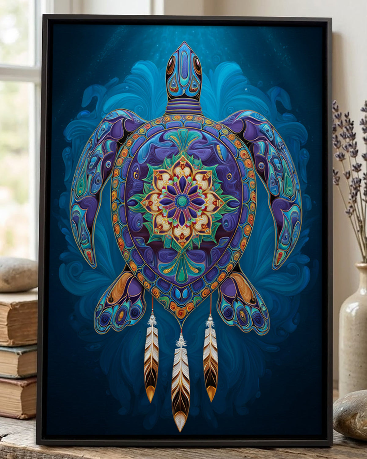 Native Turtle Art Poster - Canvas