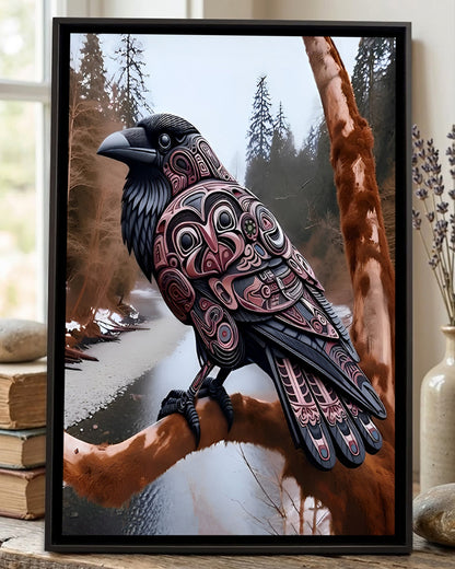 Native Raven Art Poster - Canvas
