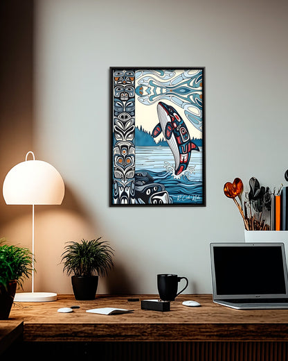 Native Orca Art Poster - Canvas