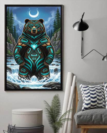 Native Bear Art Poster - Canvas