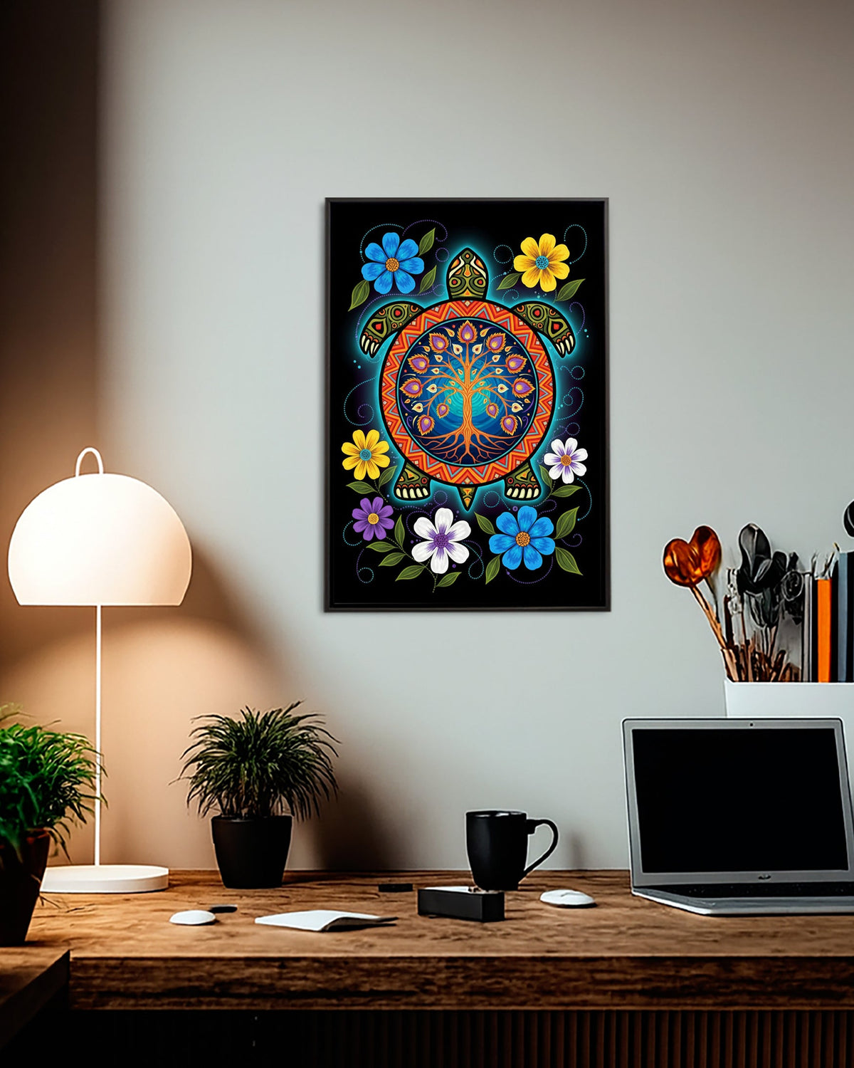 Native Turtle Art Poster - Canvas