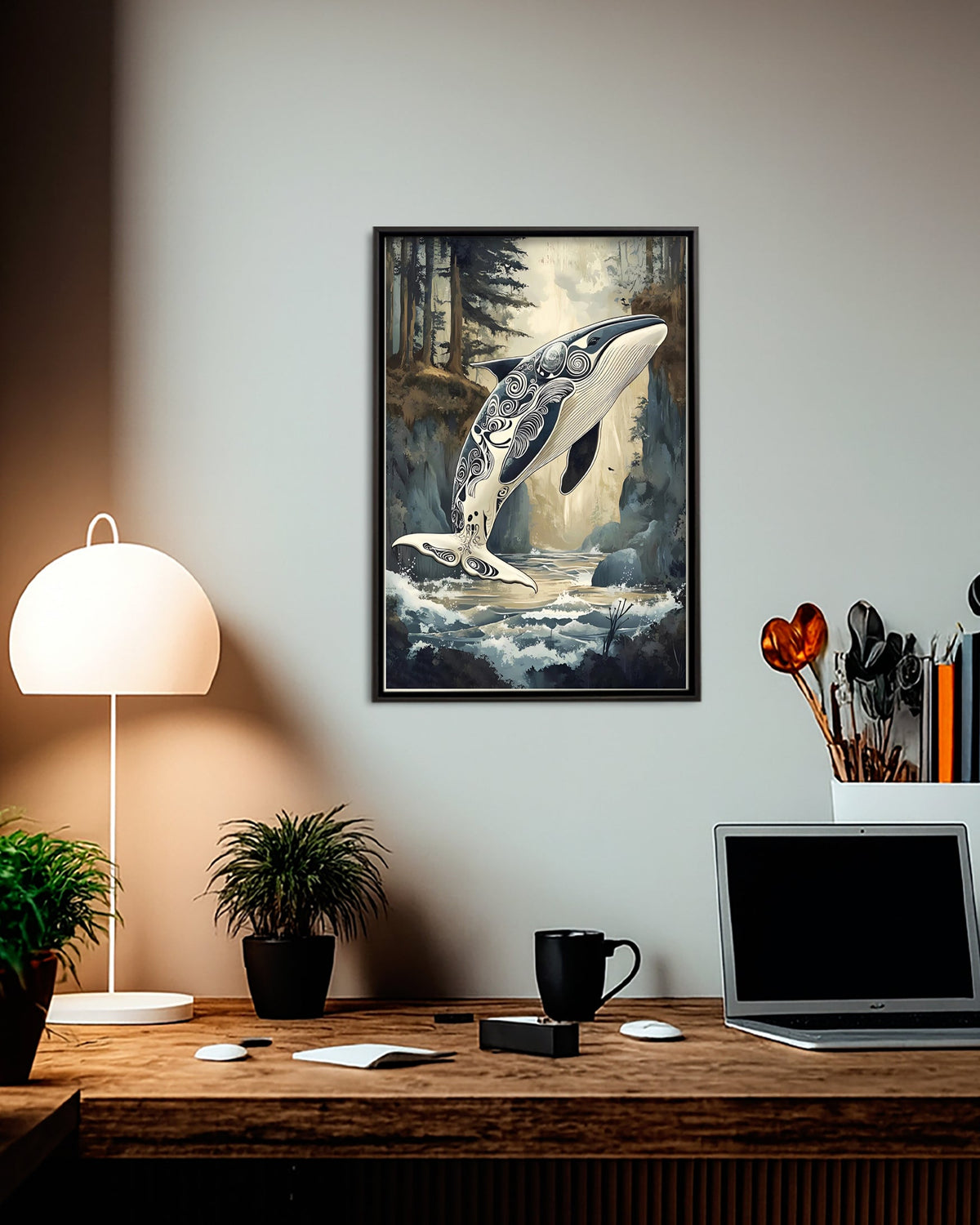 Native Orca Art Poster - Canvas