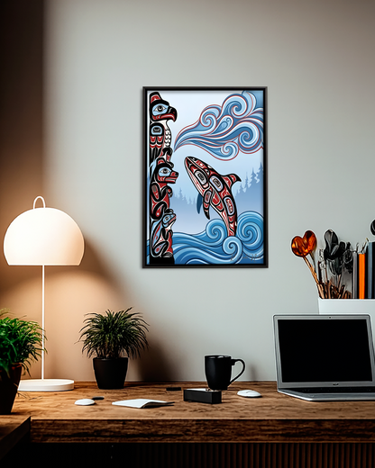 Native Orca Art Poster - Canvas
