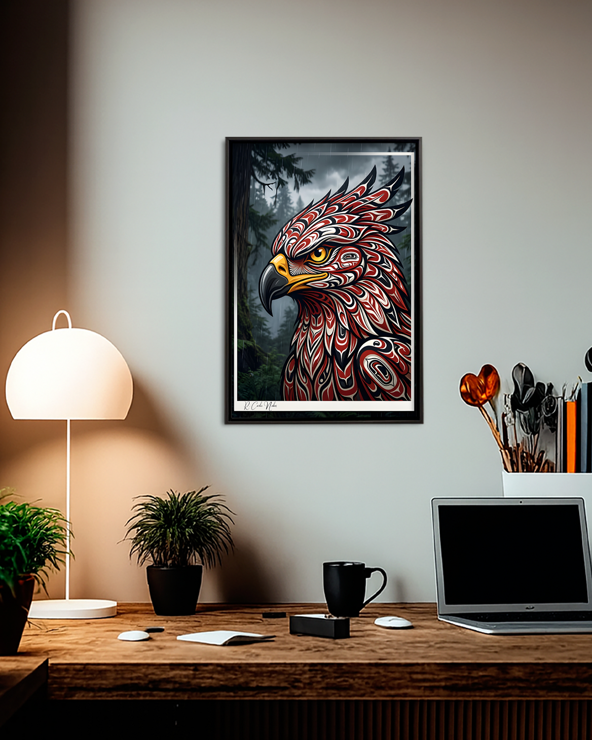Native Eagle Art Poster - Canvas