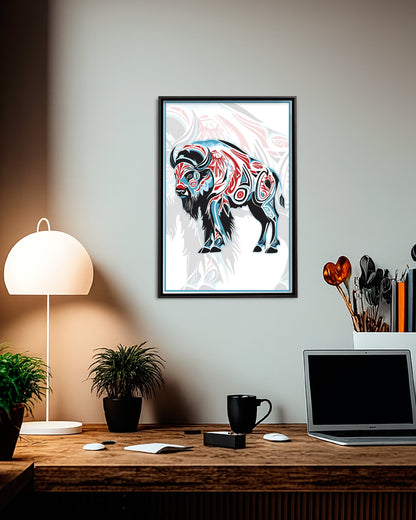 Native Bison Art Poster - Canvas
