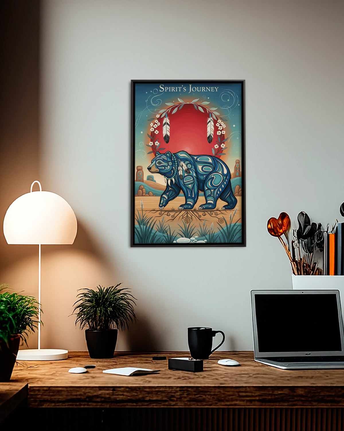 Native Bear Art Poster - Canvas