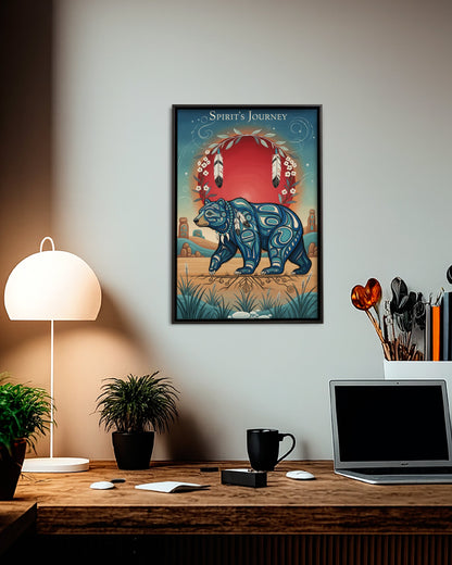 Native Bear Art Poster - Canvas