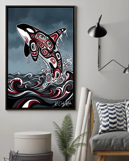 Native Orca Art Poster - Canvas