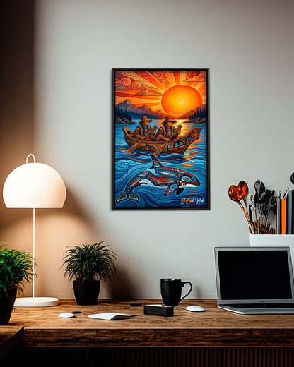 Native Orca Art Poster - Canvas