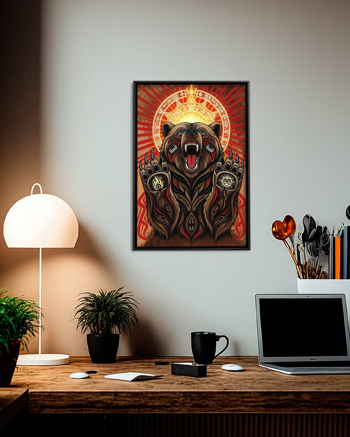 Native Bear Art Poster - Canvas