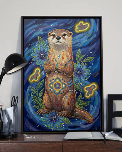 Native Otter Art Poster - Canvas