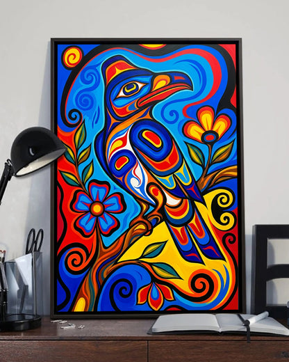 Native Raven Art Poster - Canvas