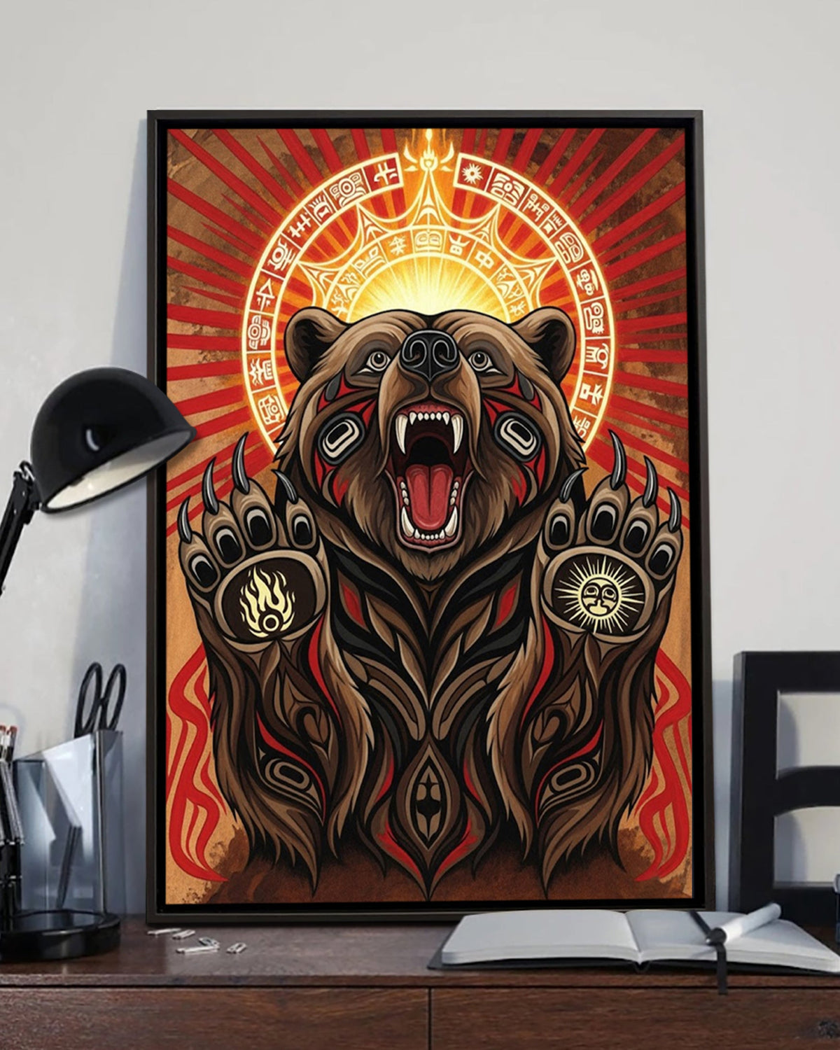 Native Bear Art Poster - Canvas
