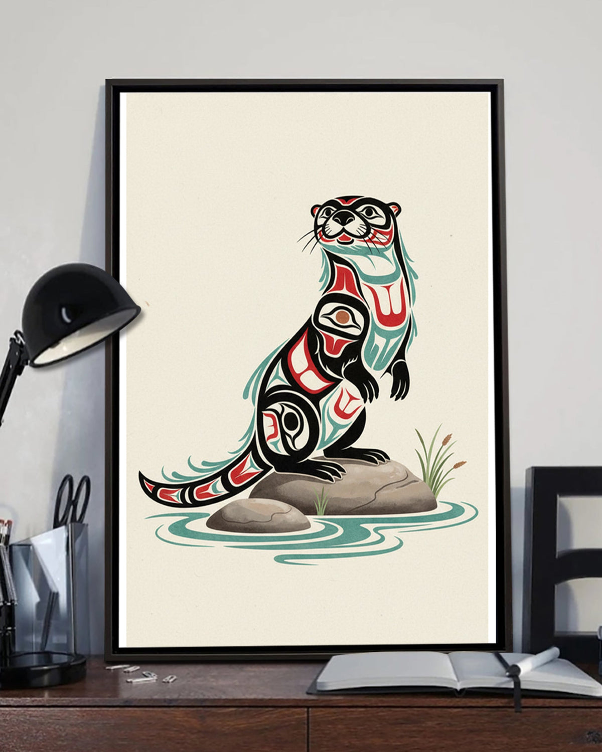 Native Otter Art Poster - Canvas