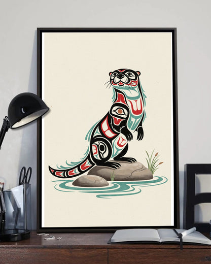 Native Otter Art Poster - Canvas