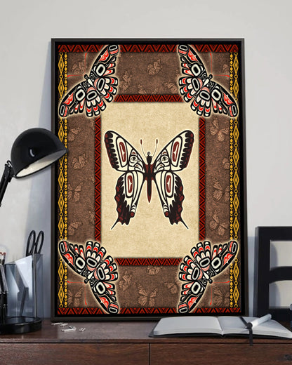 Native Butterfly Art Poster - Canvas