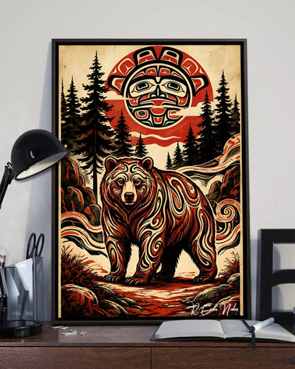 Native Bear Art Poster - Canvas