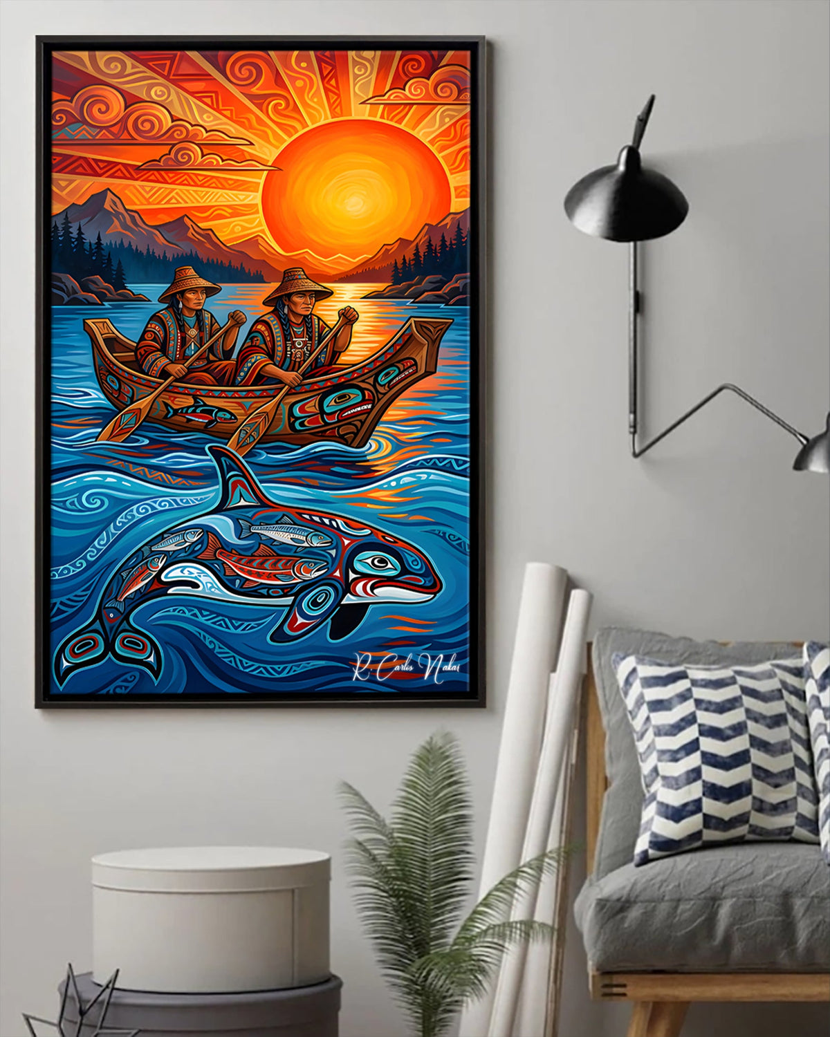 Native Orca Art Poster - Canvas