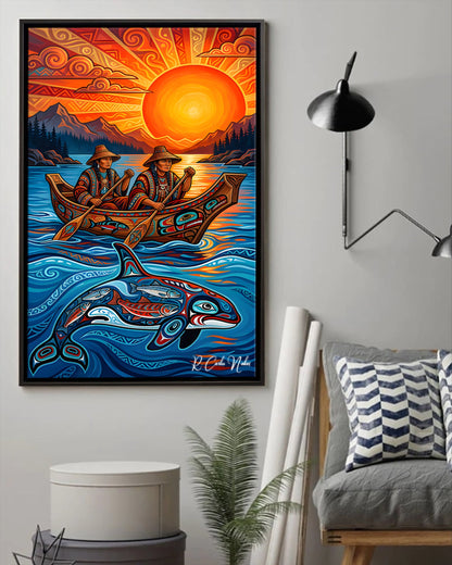 Native Orca Art Poster - Canvas