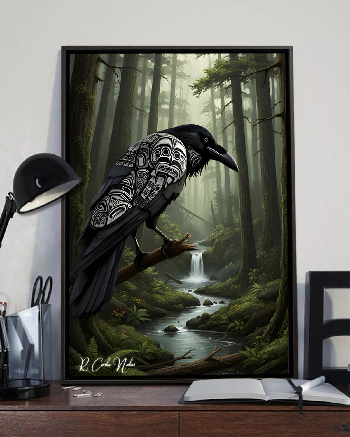 Native Raven Art Poster - Canvas