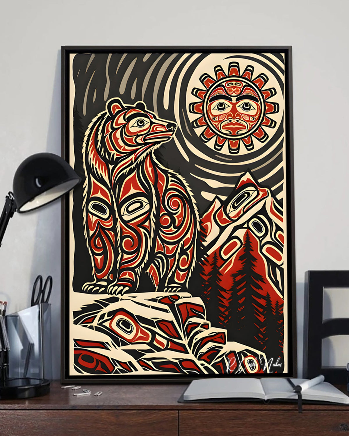 Native Bear Art Poster - Canvas
