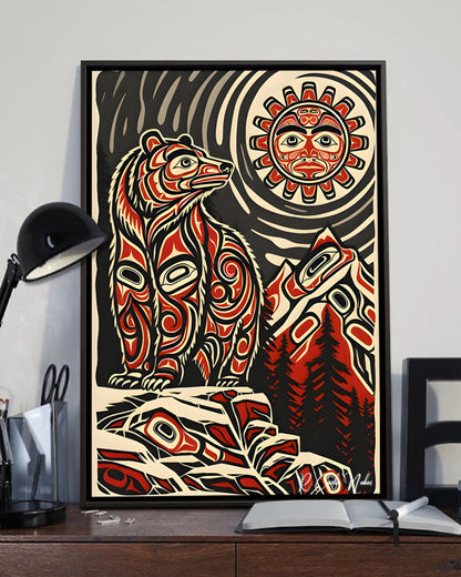Native Bear Art Poster - Canvas