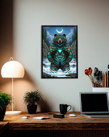 Native Bear Art Poster - Canvas
