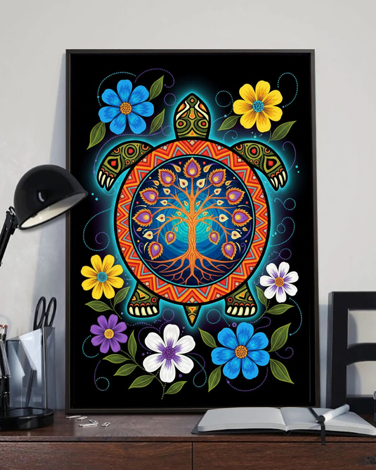 Native Turtle Art Poster - Canvas
