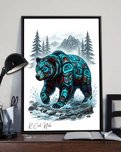 Native Bear Art Poster - Canvas