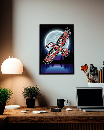 Native Raven Art Poster - Canvas