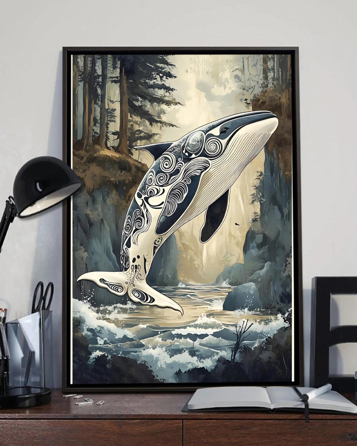 Native Orca Art Poster - Canvas