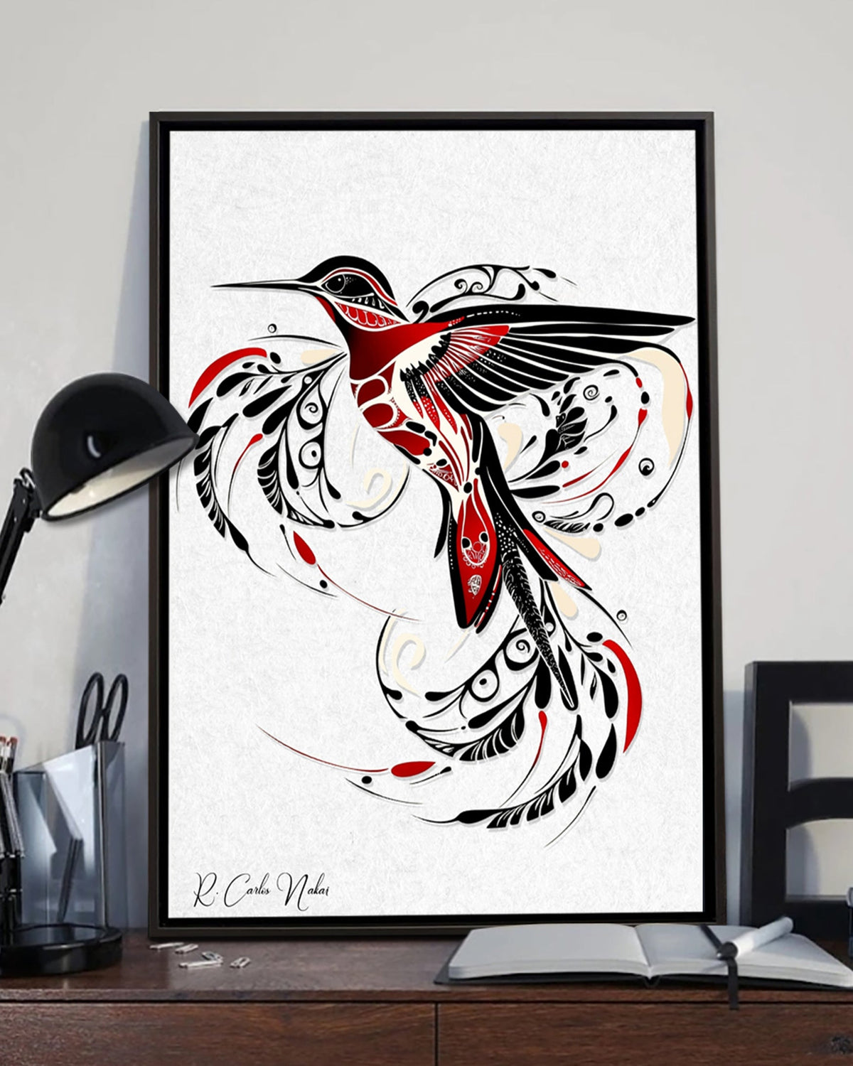 Native Hummingbird Art Poster - Canvas