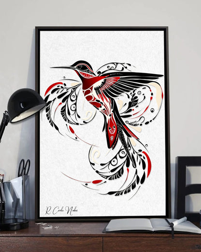 Native Hummingbird Art Poster - Canvas