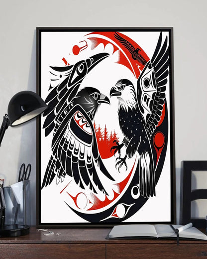 Native Raven Art Poster - Canvas