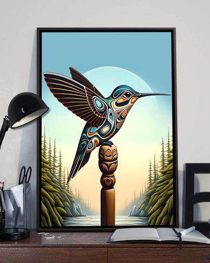 Native Hummingbird Art Poster - Canvas
